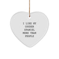 Funny Cocker Spaniel Dog Christmas Unique Gifts from Friends for Cocker Spaniel Dog Lovers Heart Ornament I Like My Cocker Spaniel More Than People - Image 1