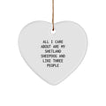 Funny Shetland Sheepdog Lover Gifts from Friends for Shetland Sheepdog Enthusiasts Shetland Sheepdog Heart Ornament - Image 1