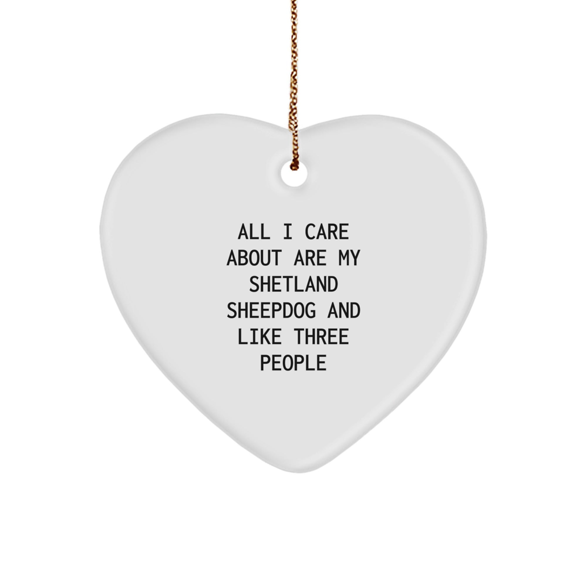 Funny Shetland Sheepdog Lover Gifts from Friends for Shetland Sheepdog Enthusiasts Shetland Sheepdog Heart Ornament - Image 1