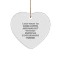 Funny American Staffordshire Terrier Dog Gifts, Heart Ornament, Perfect for Men, Women, Friends, Family Who Love Coffee and Hanging Out with Their Beloved Dog, Christmas Unique Gift - Image 1