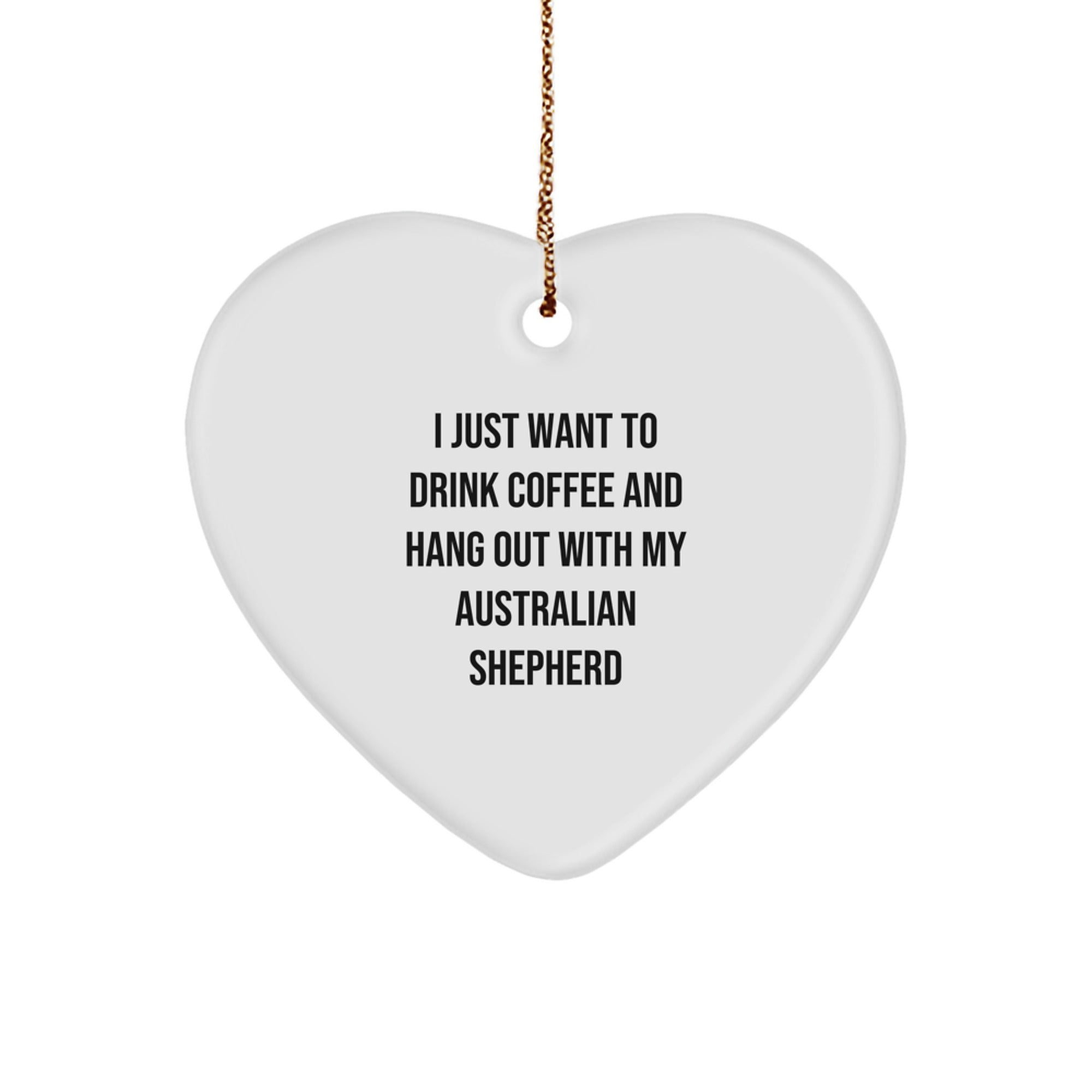 Funny Australian Shepherd Dog Christmas Unique Gifts for Men Women Friends Family, Heart Ornament for Australian Shepherd Dog Lover Gifts from Friends, Family, Coworkers. - Image 1