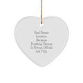 Funny Real Estate Investor Mug Heart Ornament Gifts from Men to Real Estate Investor Friends for Christmas - Image 1