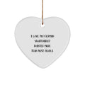 Funny German Shorthaired Pointer Dog Gifts from Family for Christmas Unique Gifts - 'I Love My German Shorthaired Pointer More Than Most People' Heart Ornament - Image 1