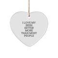 Irish Setter Dog Heart Ornament Gifts for Men from Family - Funny Quote I Love My Irish Setter - Image 1