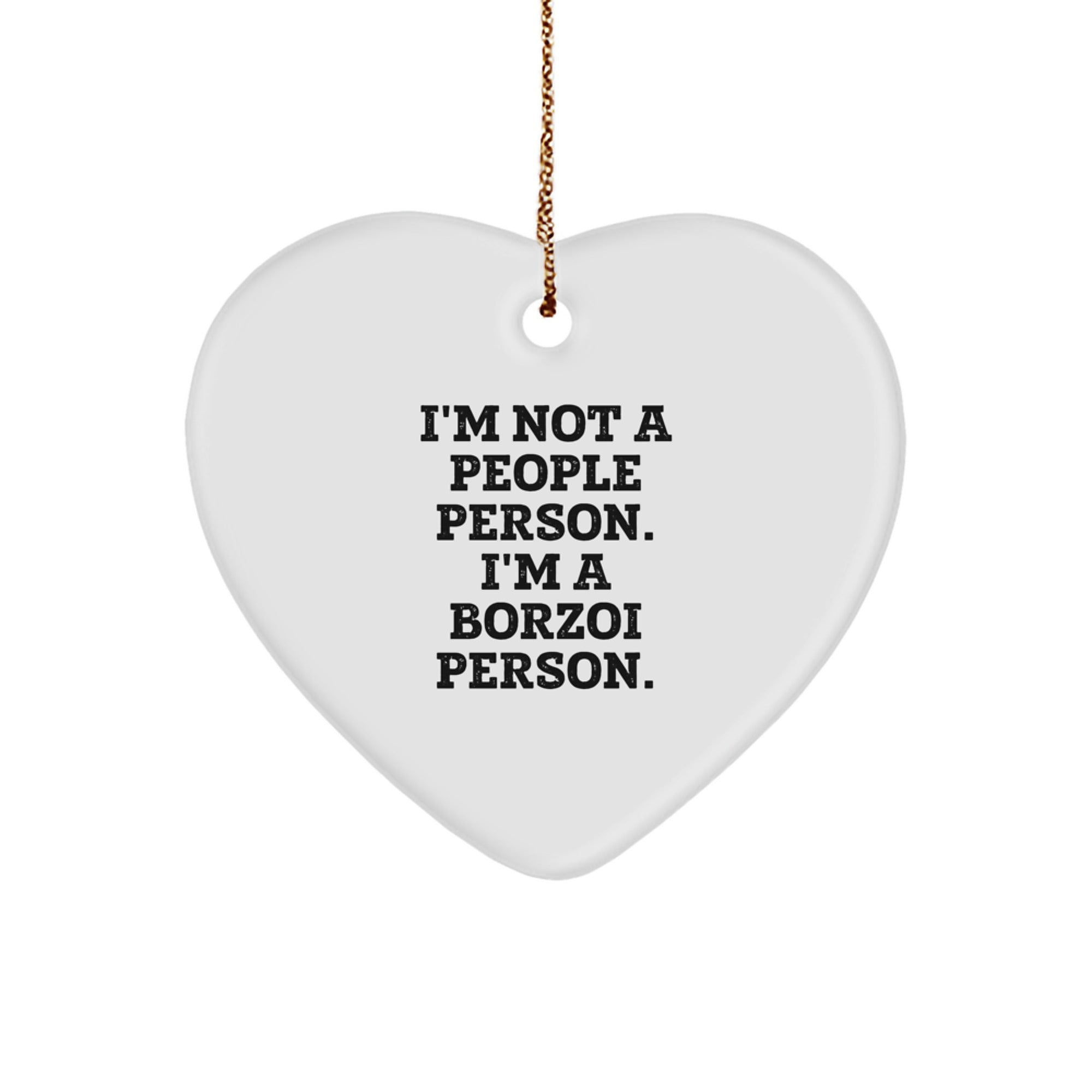 Borzoi Dog Lover Funny Heart Ornament Gifts from Friends for Christmas - Image 1