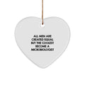 Funny Microbiologist Heart Ornament Gifts from Men, Unique Christmas Unique Gifts for Microbiologist, Heart Shaped White MDF - Image 1