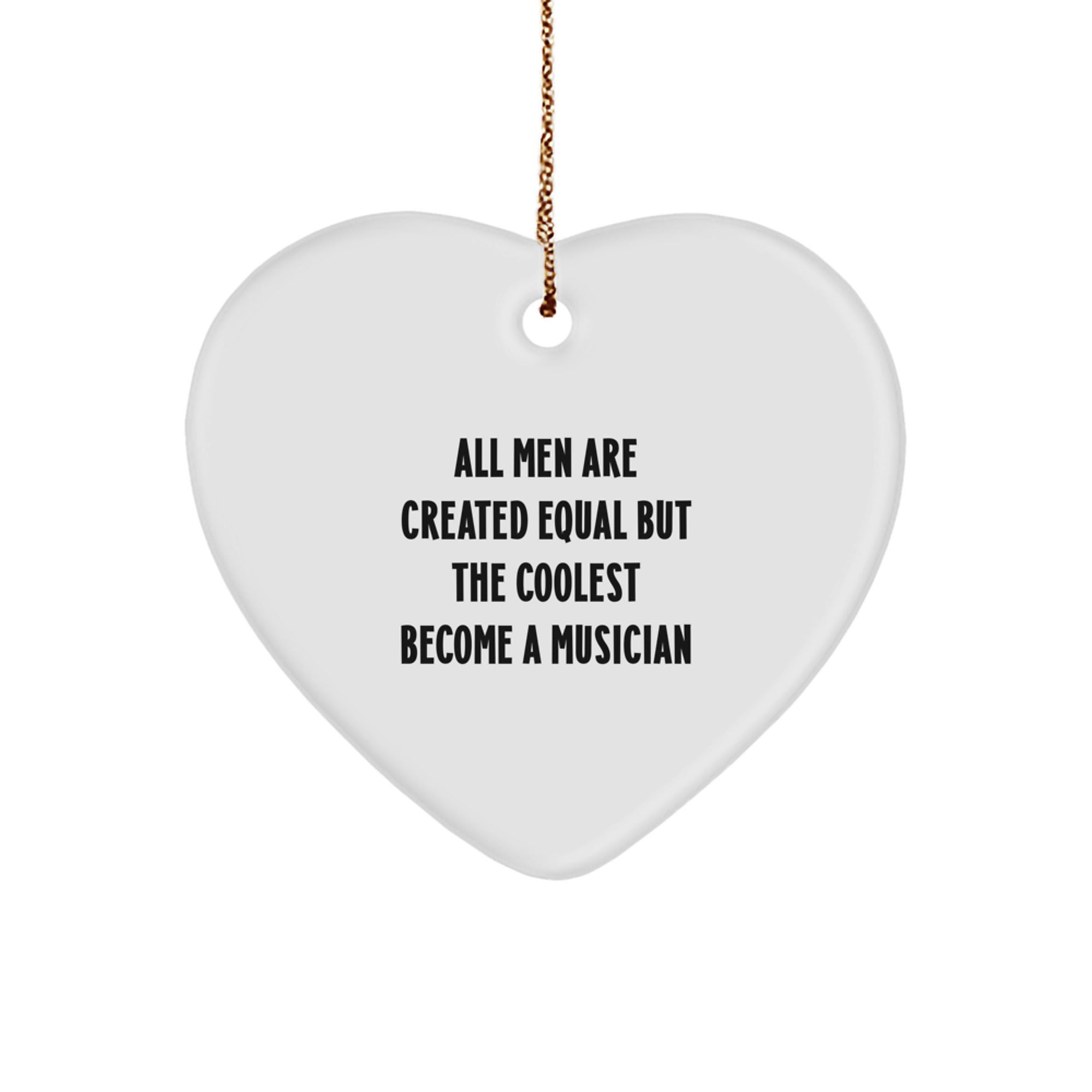 Funny Musician Heart Ornament Gifts for Musician Lover from Men, Unique Heart Shaped Musician Decor for Men, Women, Friends, Family, Christmas Unique Gifts - Image 1