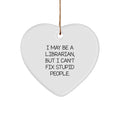 Funny Librarian Heart Ornament Gifts from Friends Family for Librarian Christmas Unique Presents - Image 1
