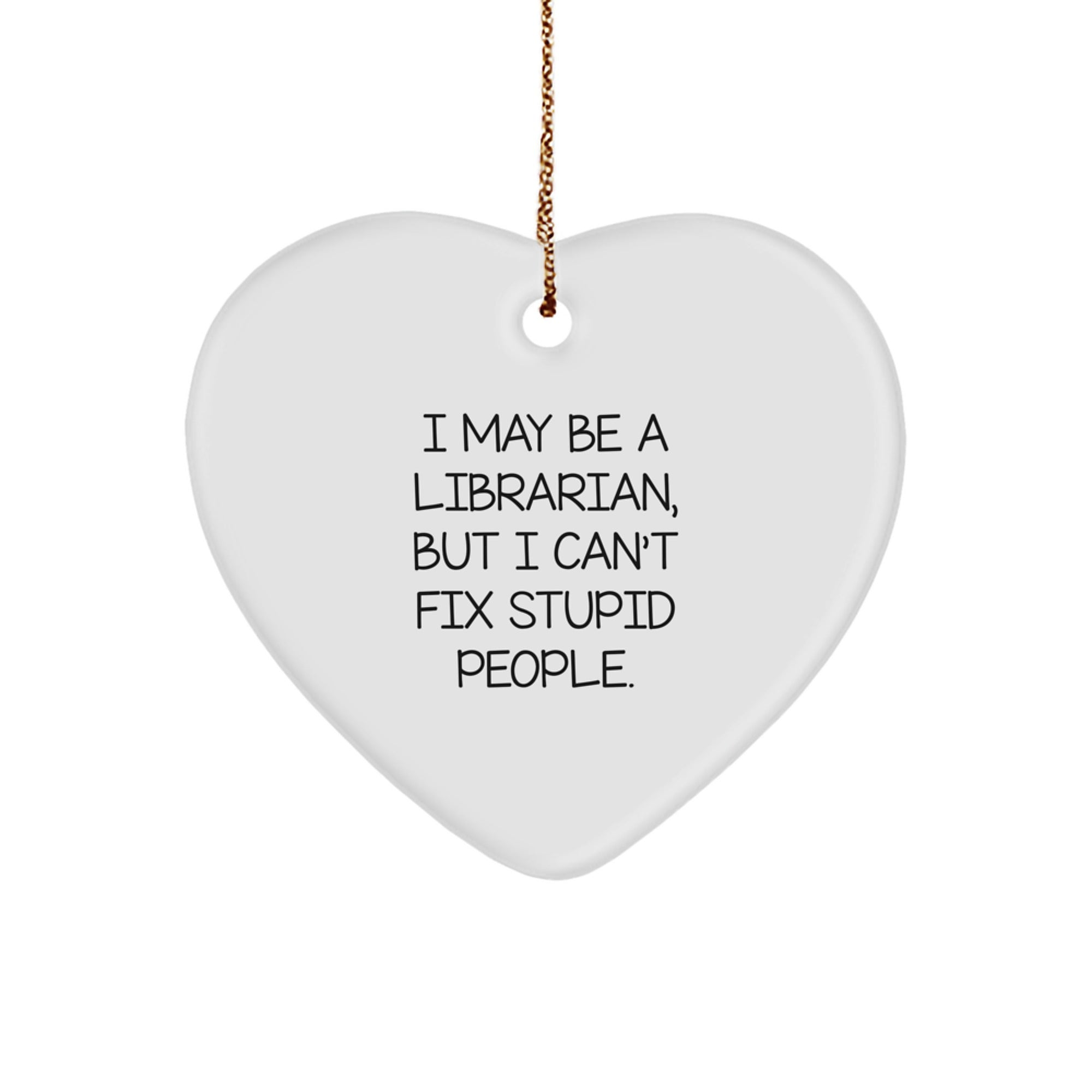 Funny Librarian Heart Ornament Gifts from Friends Family for Librarian Christmas Unique Presents - Image 1