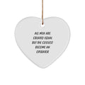 Funny Operator Gifts for Men, 'All Men Are Created Equal But The Coolest Become An Operator' Heart Ornament, Christmas Unique Gifts from Men, Operator Heart Shaped Decor - Image 1