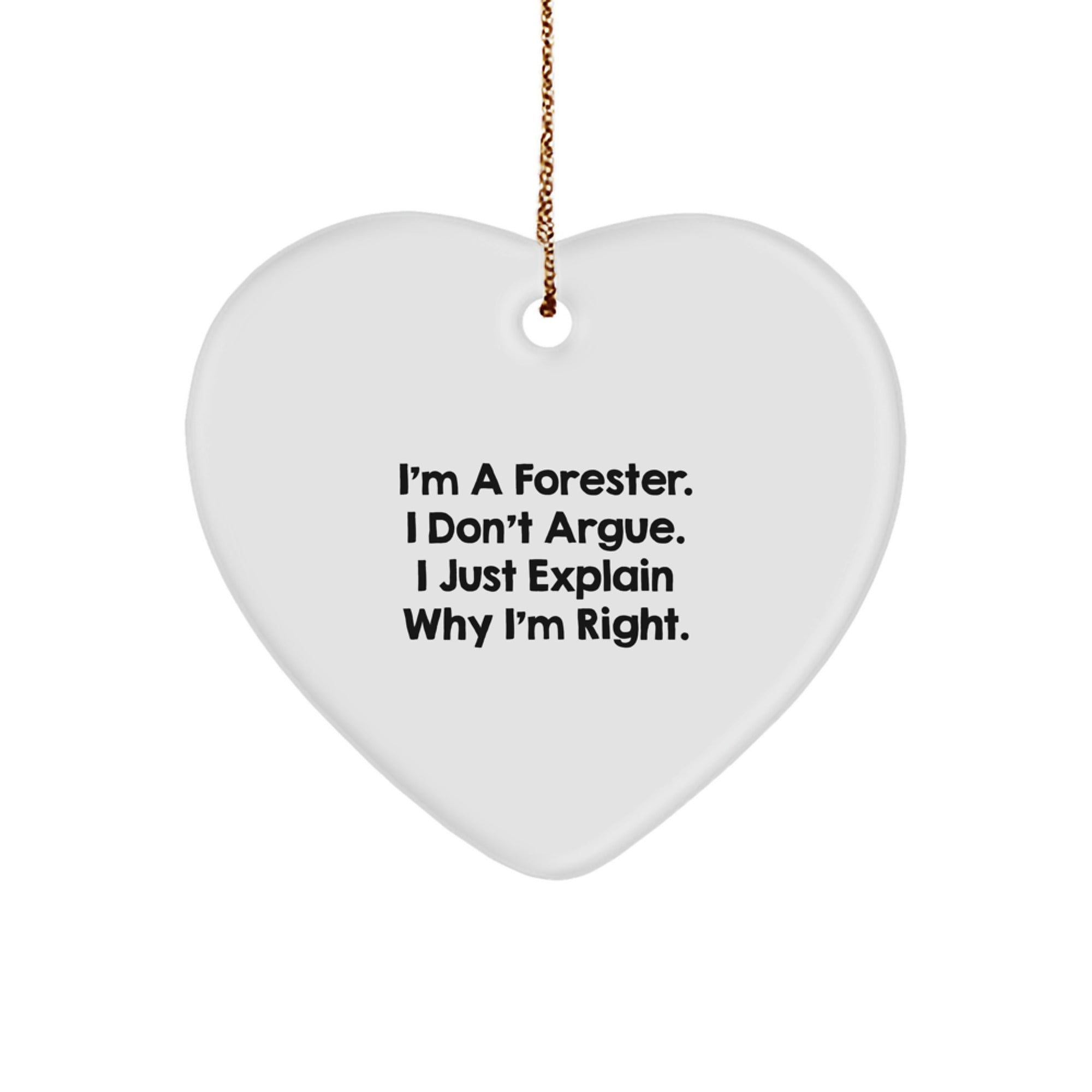 Funny Forester Heart Ornament Gifts from Friends to Forester, Christmas Unique Gifts, Heart Shaped Ornament for Forester - Image 1