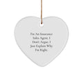 Funny Insurance Sales Agent Heart Ornament Gifts from Family to Insurance Sales Agent Men at Christmas Unique Gifts - Image 1