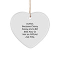 Funny Author Gifts for Men, Author Heart Ornament with Christmas Unique Presents from Friends, Inspirational Quote - Image 1