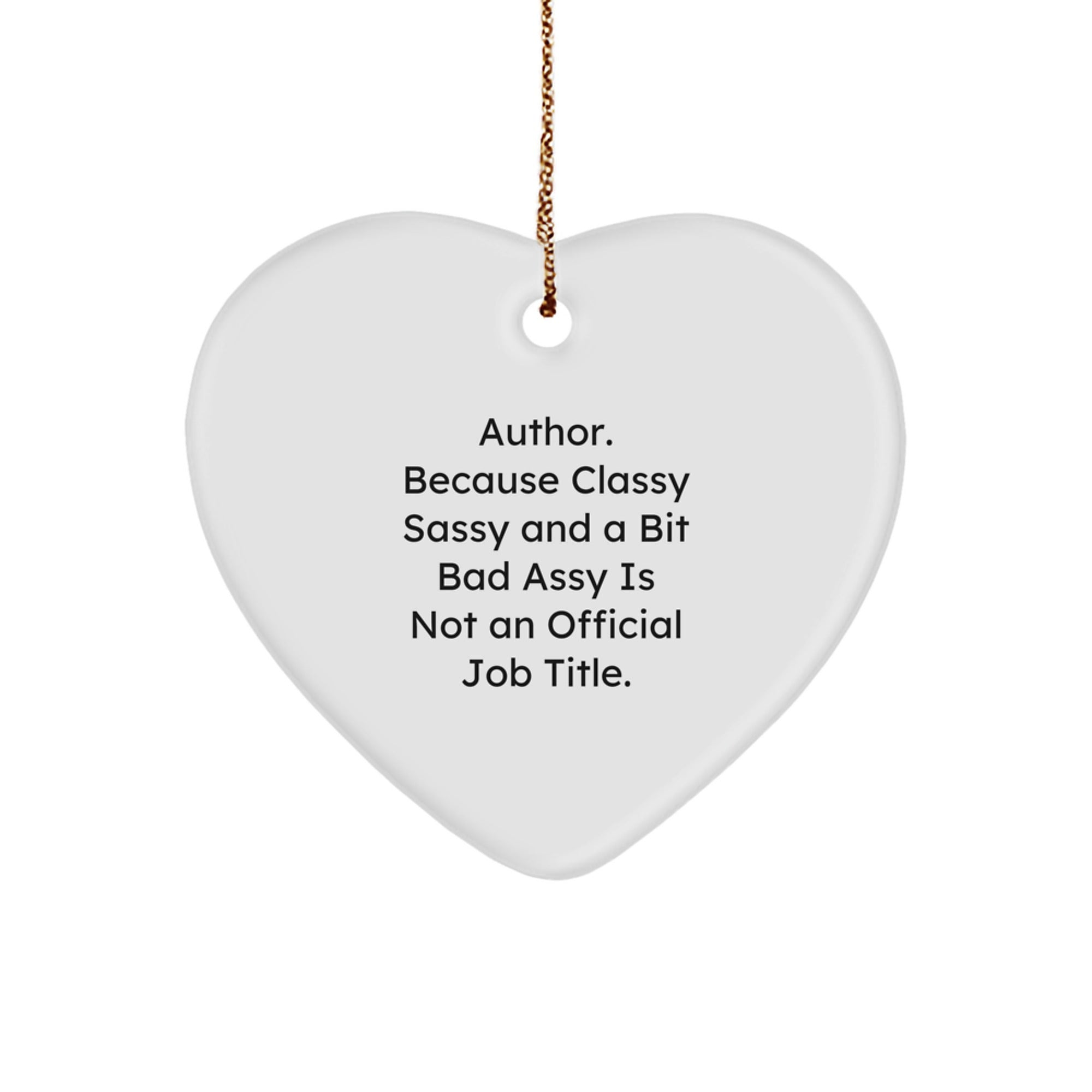 Funny Author Gifts for Men, Author Heart Ornament with Christmas Unique Presents from Friends, Inspirational Quote - Image 1