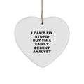 Funny Analyst Heart Ornament Gifts from Friends to Coworkers for Christmas - I'm a Decent Analyst - Image 1