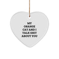 Orange Cat Christmas Unique Gift Funny Heart Ornament for Men Women Friends, Gifts from Family, Gifts for Orange Cat Lovers - Image 1
