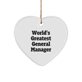 Funny General Manager Heart Ornament, Gifts for General Manager, Unique Christmas Unique Gifts from Men to General Manager Friends and Family - Image 1