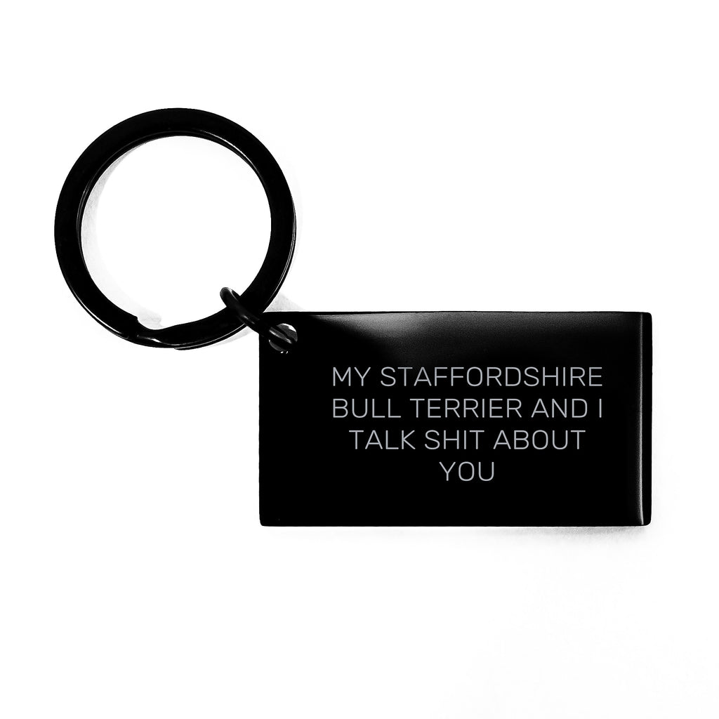 Staffordshire Bull Terrier Dog Funny Keychain Gifts from Friends to Family for Graduation Unique - Image 1