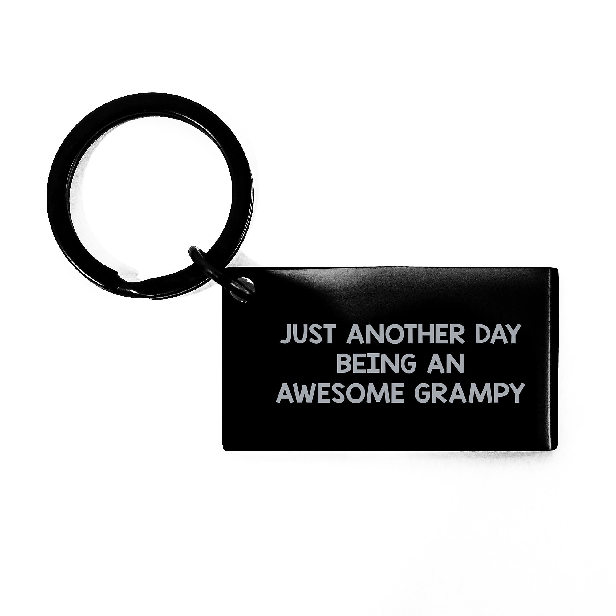 Funny Grampy Gifts from Family - Just Another Day Being An Awesome Grampy Keychain for Men - Image 1