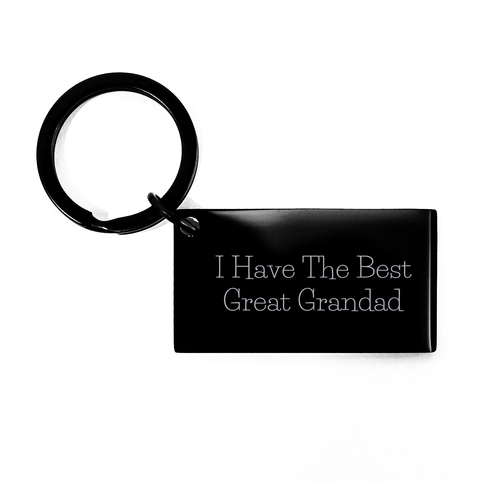 Funny Keychain Gifts from Family for Grandad - I Have The Best Great Grandad - Image 1