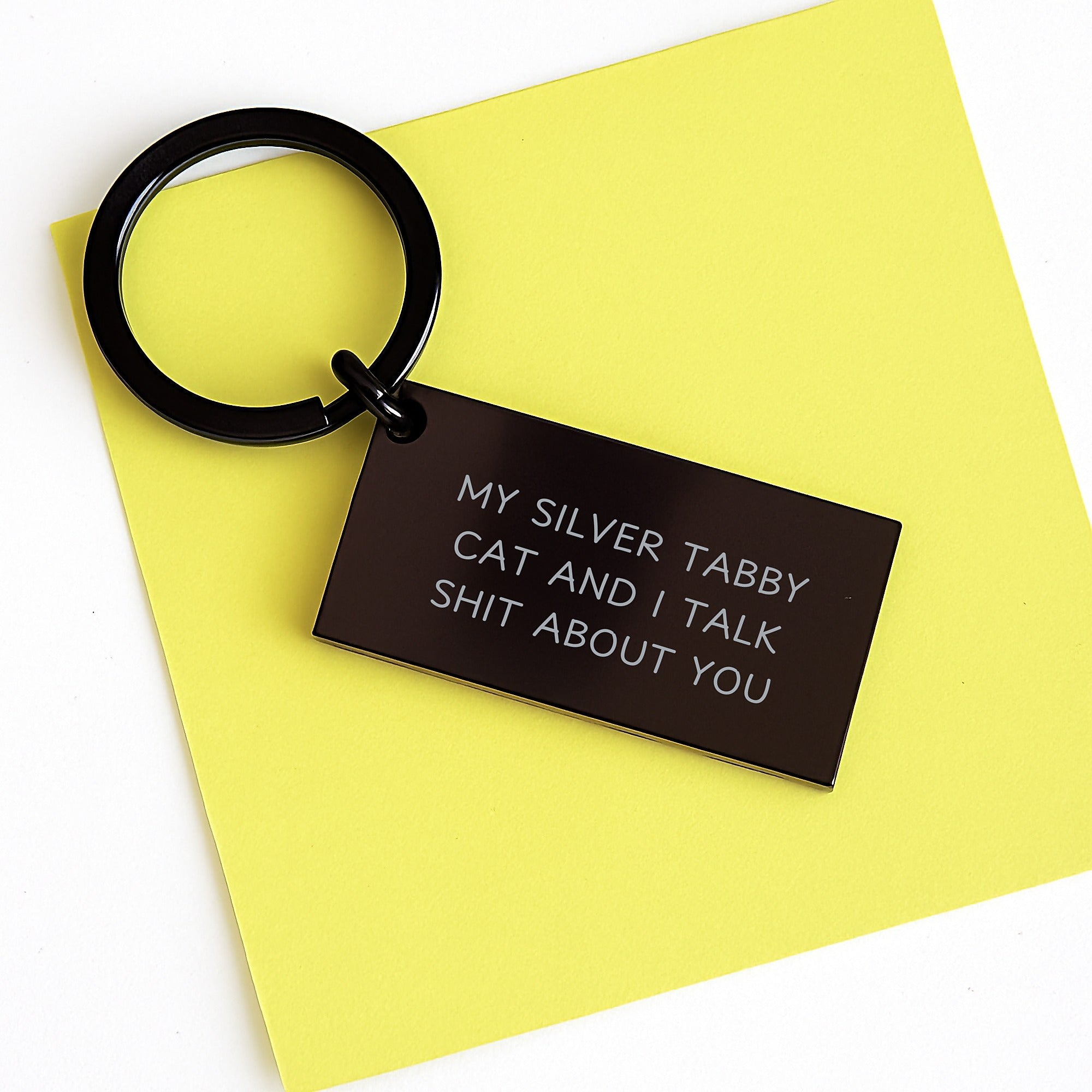 Funny Silver Tabby Cat Keychain Gifts from Men to Women for Mother's Day Unique - Image 3
