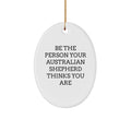 Funny Australian Shepherd Dog Oval Ornament Gifts from Men to Friends for Christmas - Image 1
