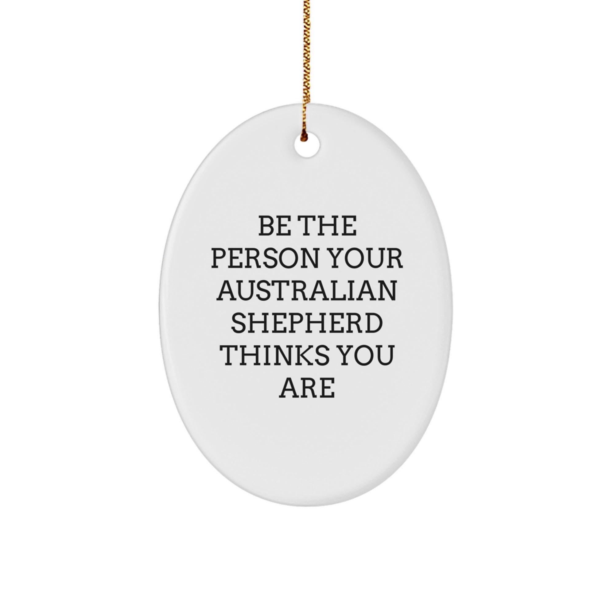 Funny Australian Shepherd Dog Oval Ornament Gifts from Men to Friends for Christmas - Image 1