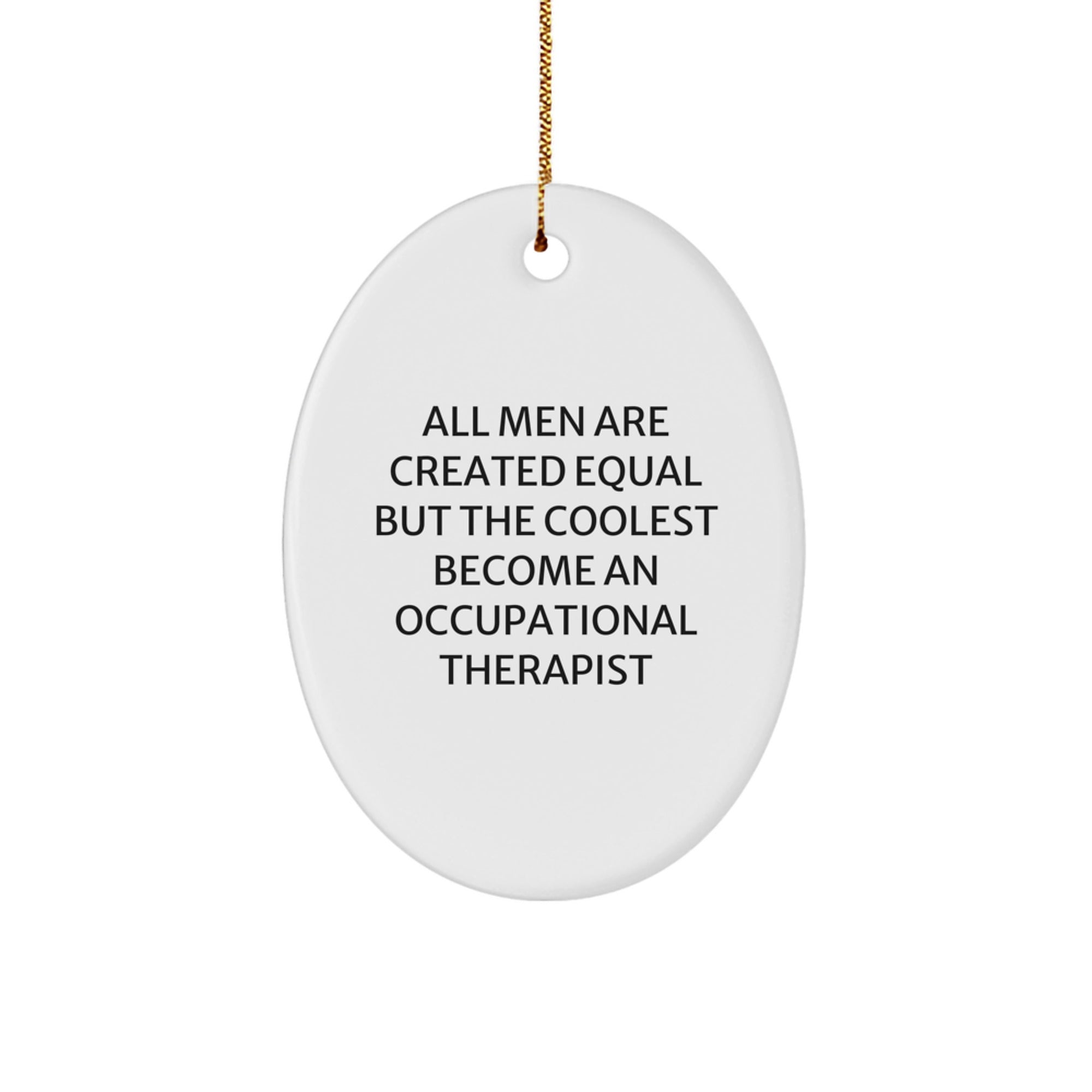 Funny Occupational Therapist Oval Ornament Gifts from Men to Occupational Therapist Friends at Christmas - Image 1
