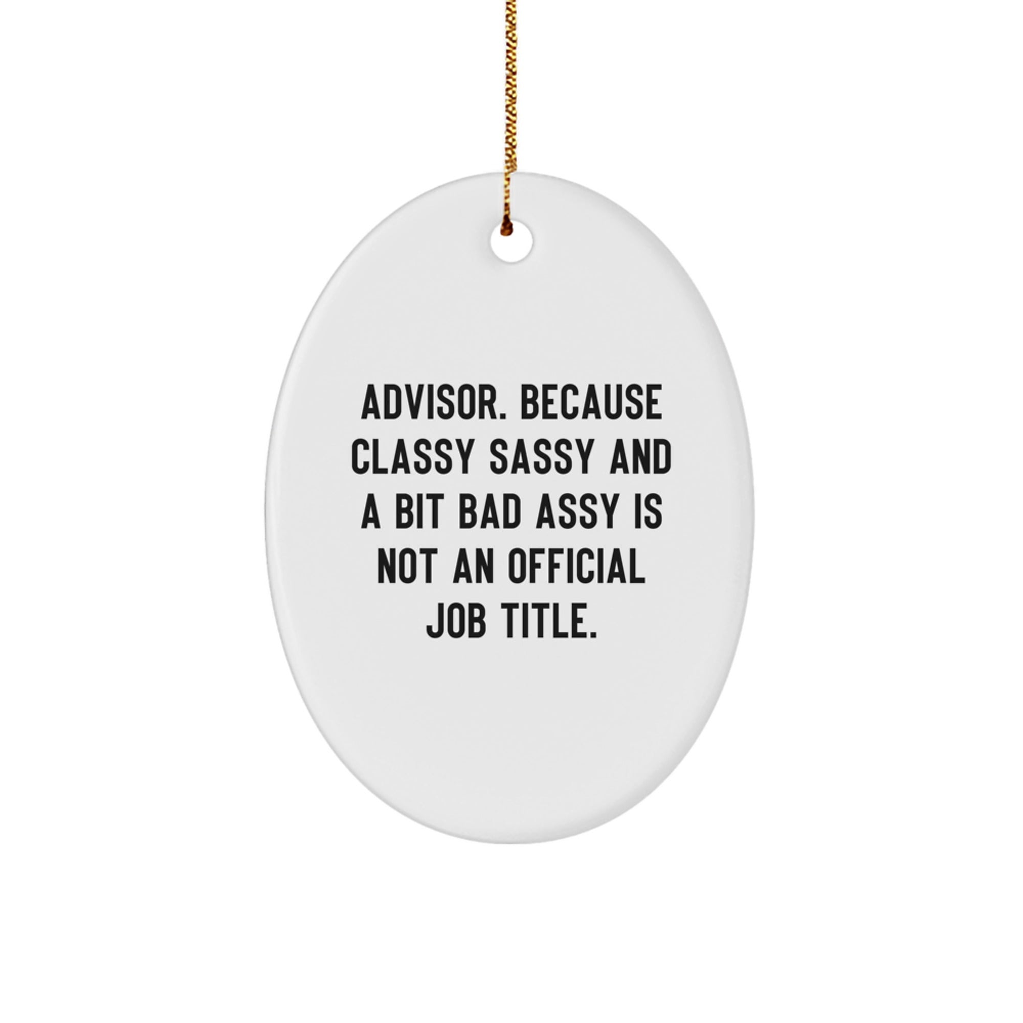 Funny Advisor Gifts Oval Ornament - Christmas Unique Presents from Friends to Advisor - Image 1