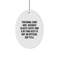 Funny Personal Care Aide Oval Ornament Gifts from Friends and Family for Christmas Unique Decorations, 'Personal Care Aide. Because Classy Sassy And A Bit Fearlessy Is Not An Official Job Title.' - Image 1