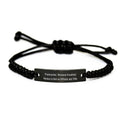 Funny Quote Rope Bracelets for Postmaster Gifts from Mom on Mother's Day, Adjustable Black Stainless Steel with Interlaced Rope - Image 1