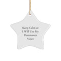 Funny Postmaster Gifts for Men, Keep Calm Star Ornament Christmas Unique Gifts from Family to Postmaster - Image 1
