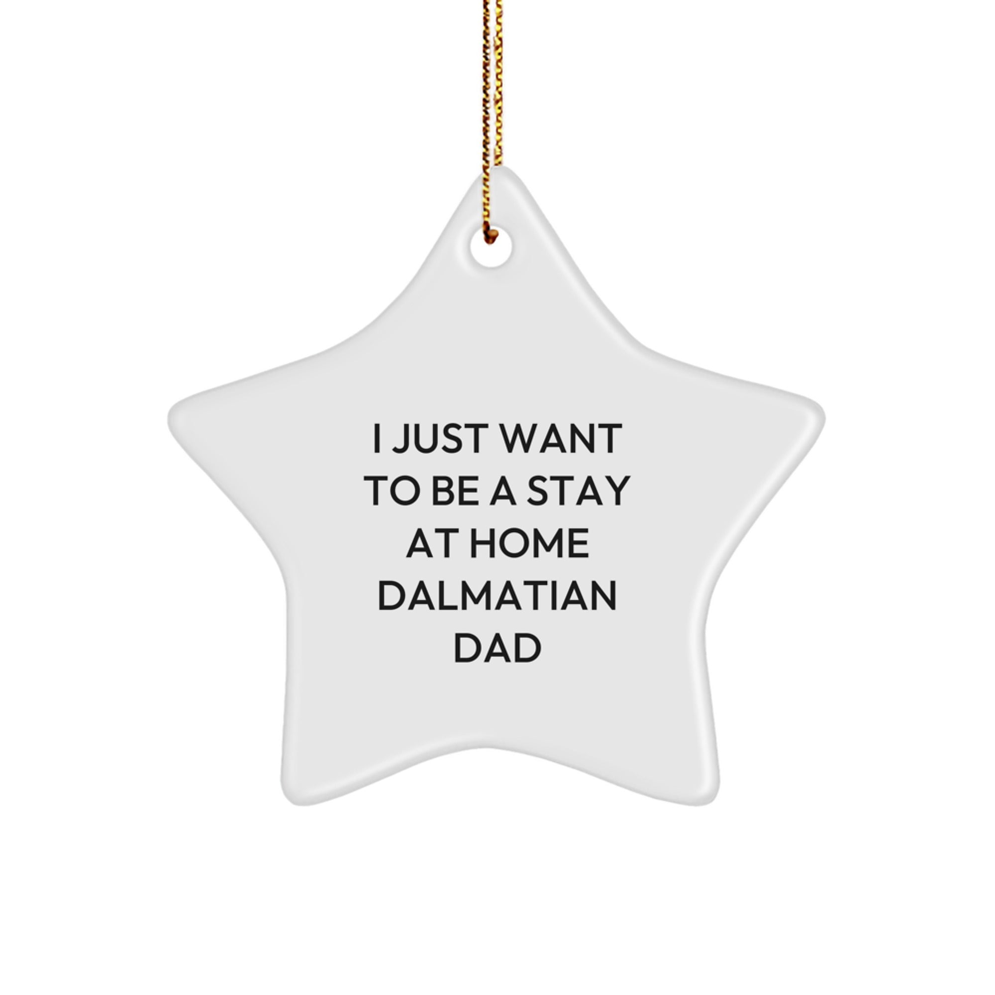 Funny Dalmatian Dog Gifts for Men, Women, Coworkers - I Just Want To Be A Stay At Home Dalmatian Dad Christmas Unique Ornaments Star Shape - Image 1