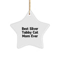 Silver Tabby Cat Mom Star Ornament Gifts from Family for Christmas Unique Gifts - Image 1
