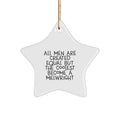 Millwright Gifts from Men - Star Ornament, Funny Quote, 'All Men Are Created Equal But The Coolest Become A Millwright', Christmas Unique Gifts for Millwright - Image 1