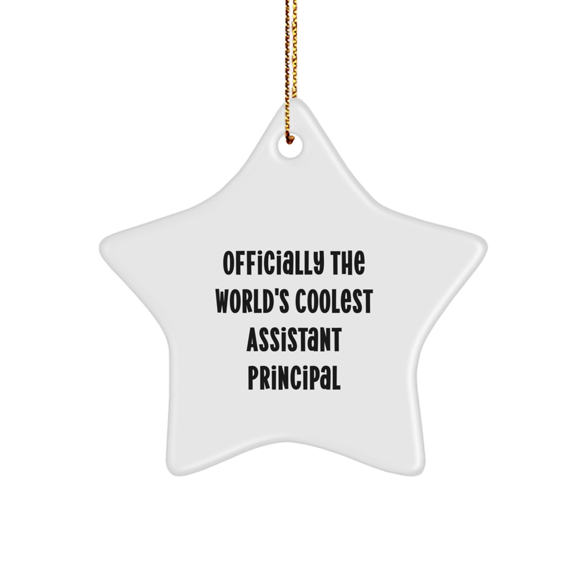Funny Assistant Principal Gifts for Christmas - Star Ornament Officially The World's Coolest Assistant Principal - Image 1