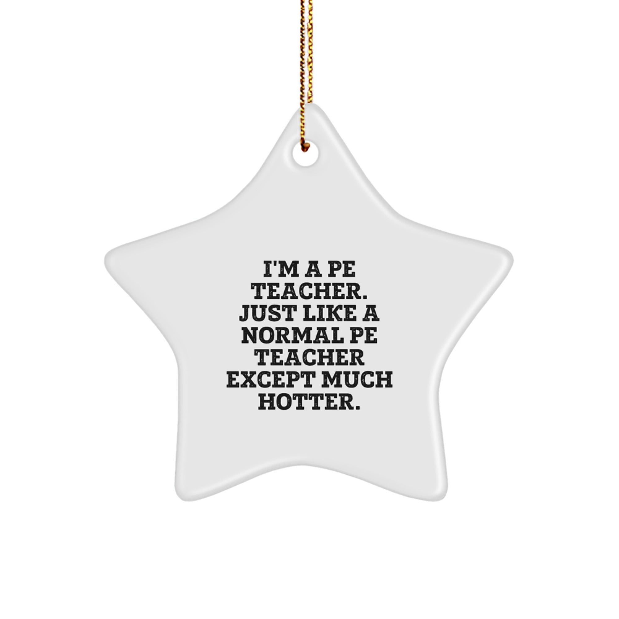 Funny PE Teacher Star Ornament Gift from Friends or Family for Christmas Unique Decorations - Image 1